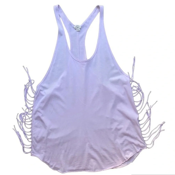 Aritzia Wilfred Tank Top Lilac Purple Fringe Racerback Festival Boho Size XS - Picture 2 of 13